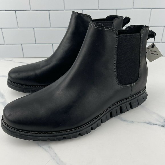 COPY - Cole Haan Zerogrand Size 10 Wide Mens Chelsea Waterproof Black Leather B… - Picture 3 of 12